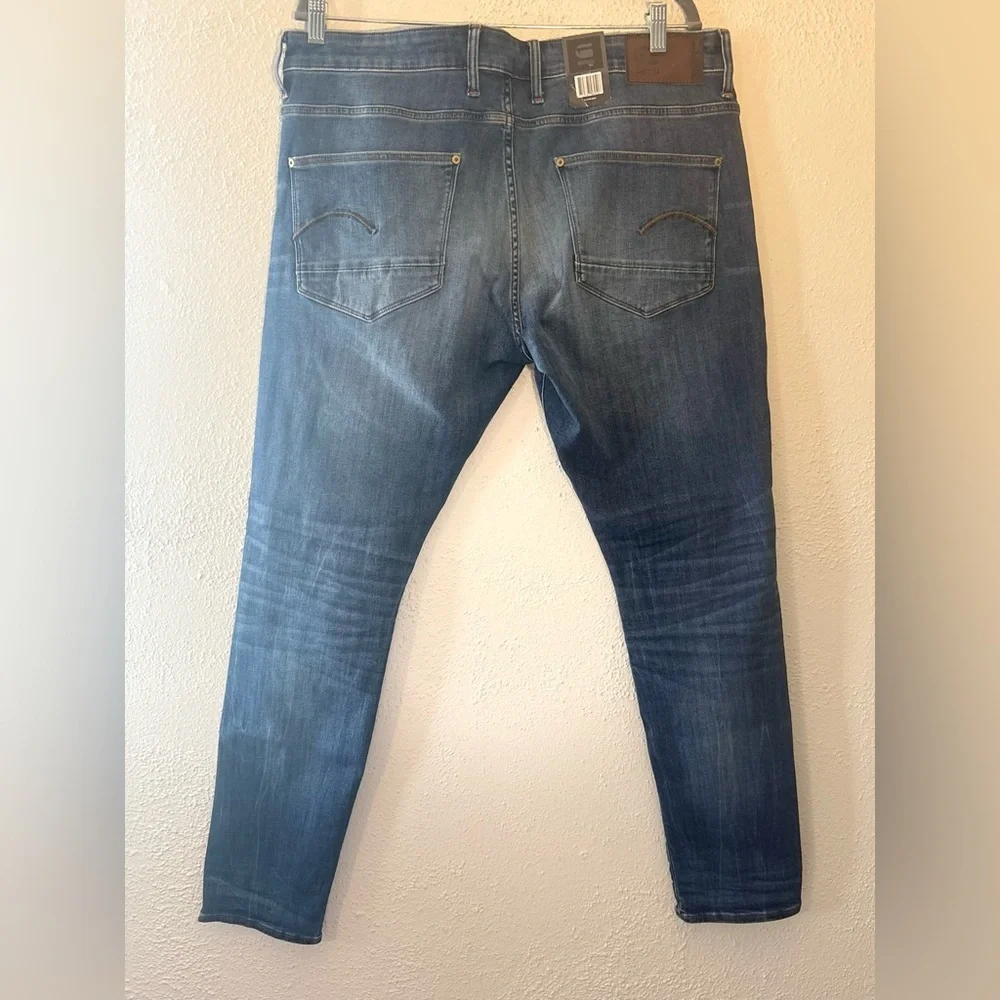 G-STAR Revend Skinny Jeans Men's W40/L32 Stretch Whiskers Faded Denim NWT